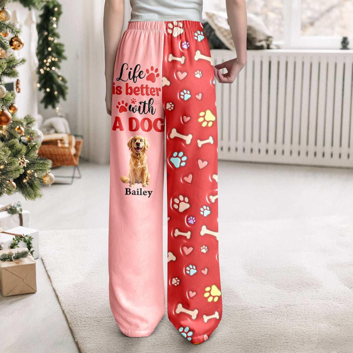 Custom Dog Name Life Is Better With Dogs 3D Effect Sweatpants LM32 895927