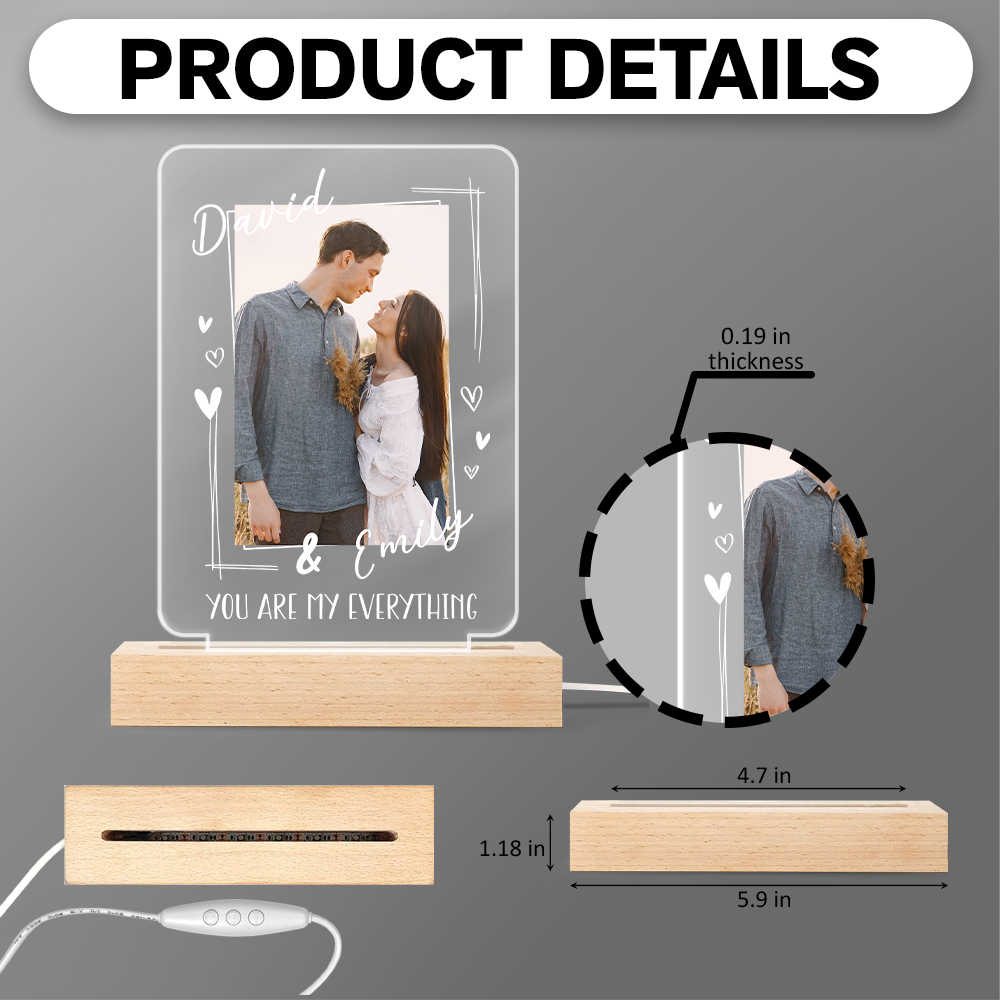 Custom Photo LED Night Light Valentine's Day Gift For Couple HO82 901040