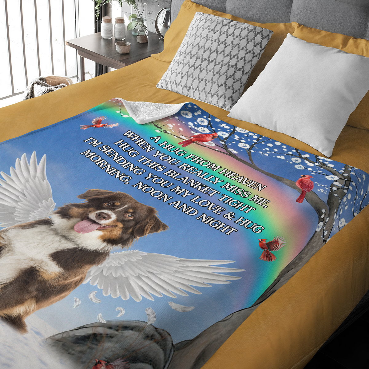 Snuggle This Blanket Memorial Pet Loss - Custom Dog Memorial Photo Blanket CH07 896482
