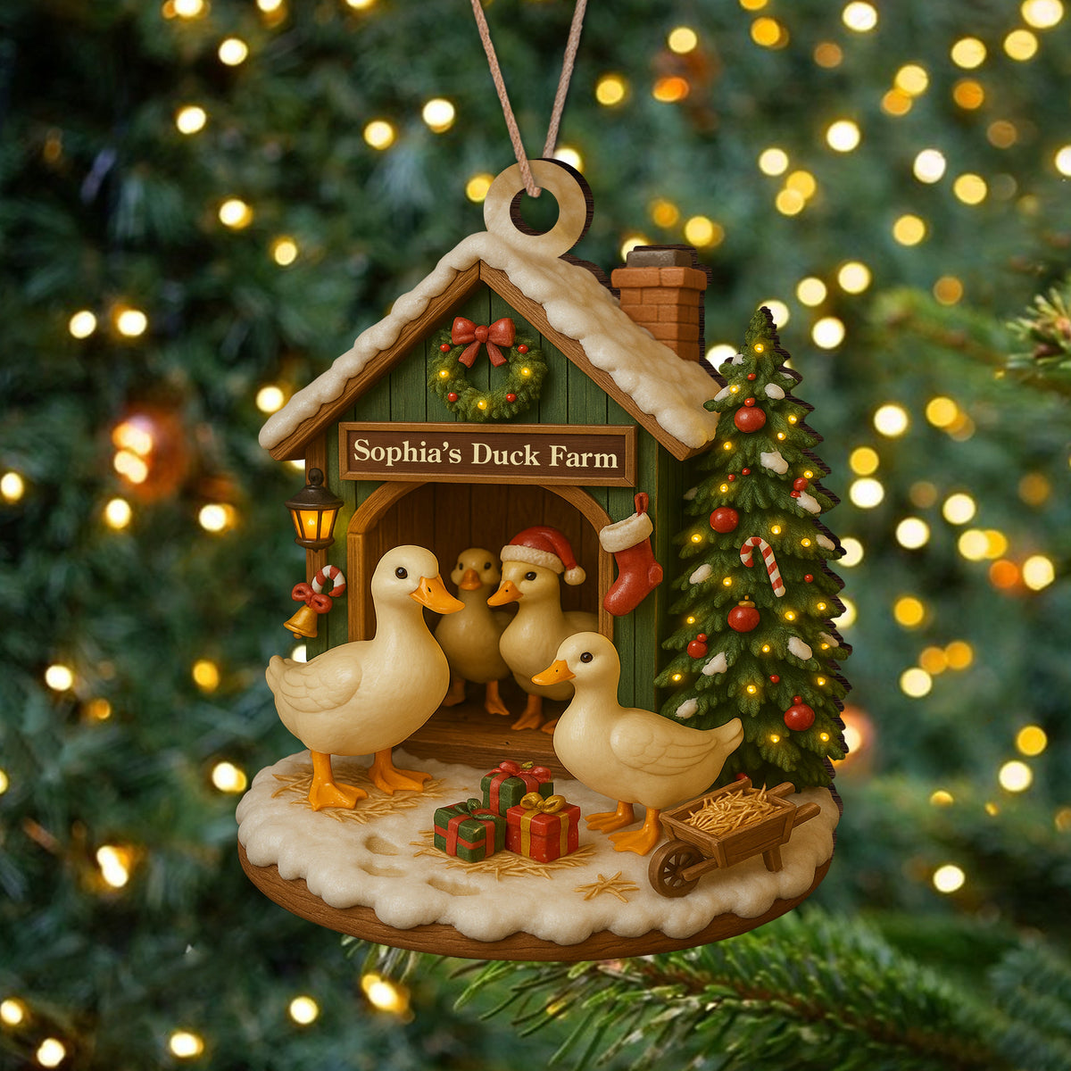 Custom Name Duck Farm Wood Ornament – Personalized Christmas Gifts for Women & Men LM32 895615