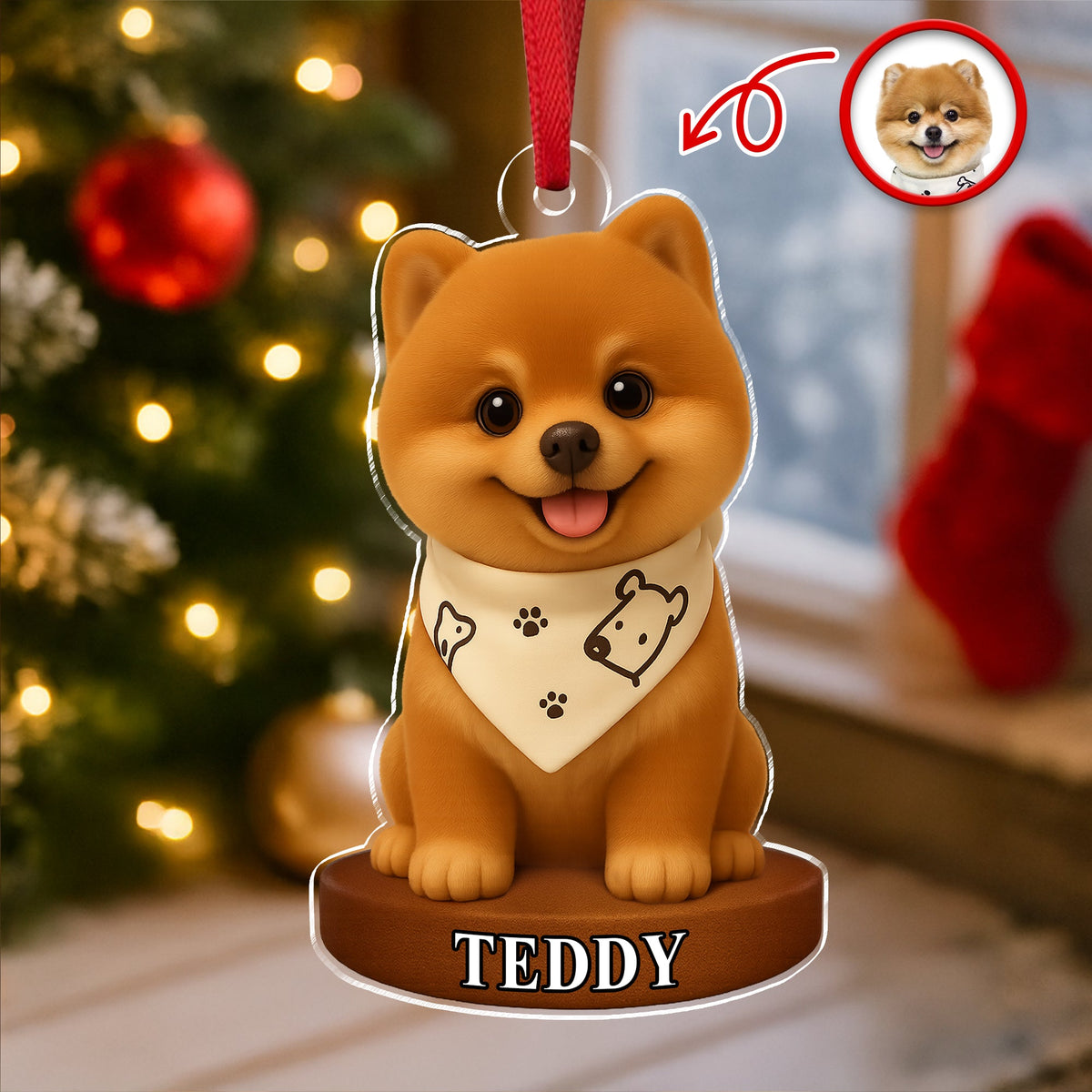 Custom Photo Dog 3D Effect Figure Art Acrylic Ornament Gifts For Dog Cat Lovers HA75 897434