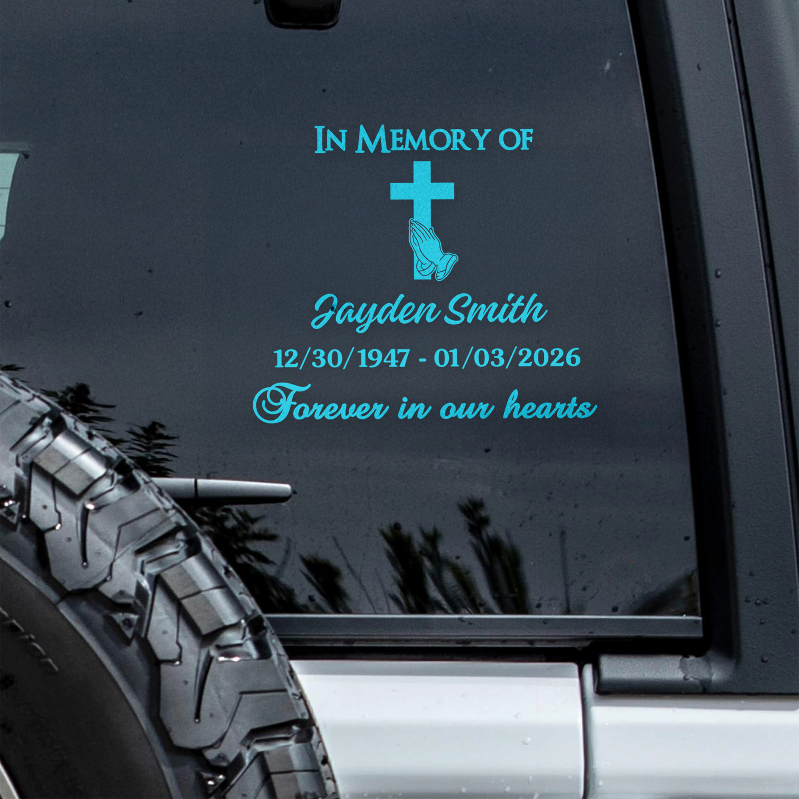 In Memory Of Personalized  Memorial Car Window Decal Sticker HA75 920006