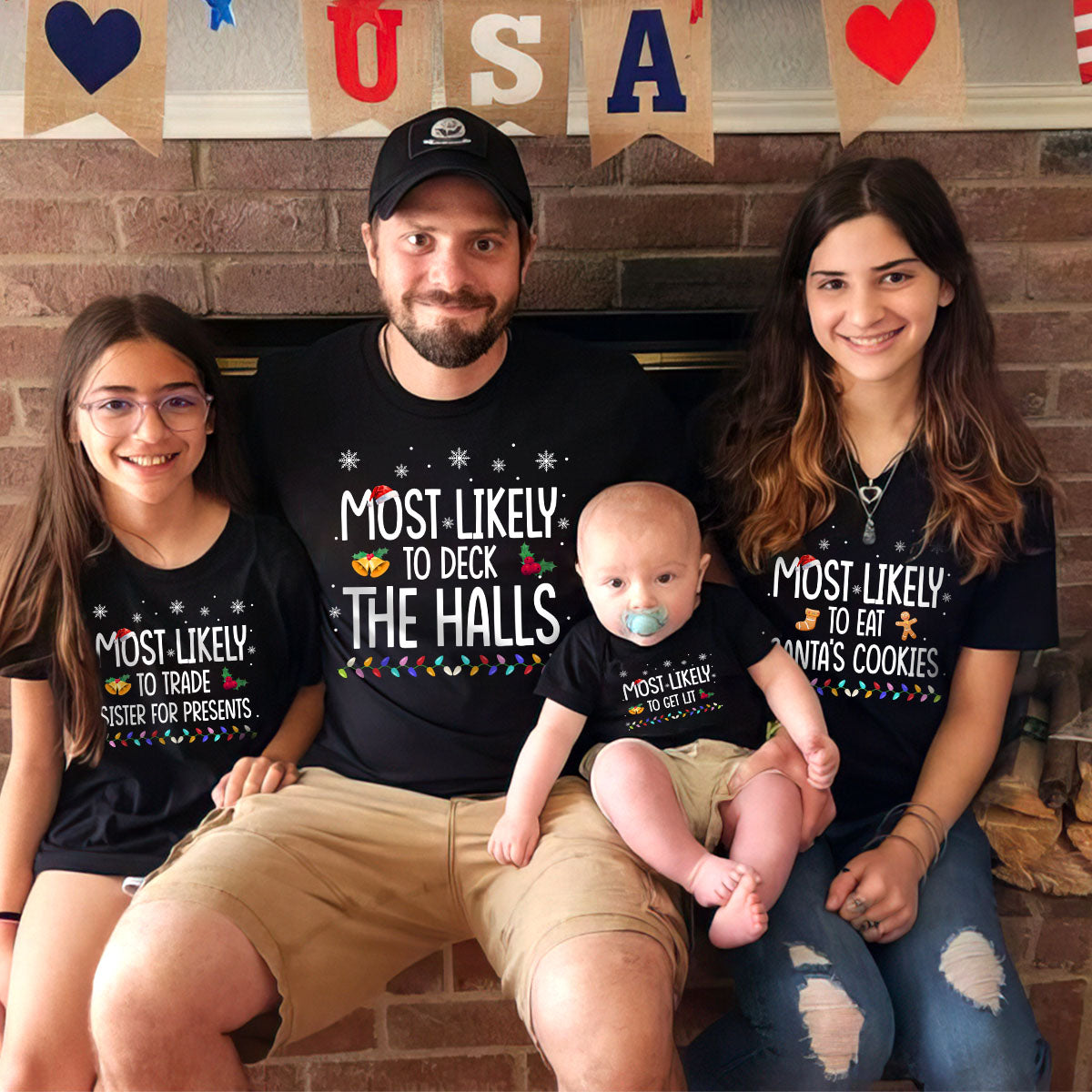 Colored Lights Most Likely To Family Matching Shirts Personalized Christmas Gift For Family CH07 899344