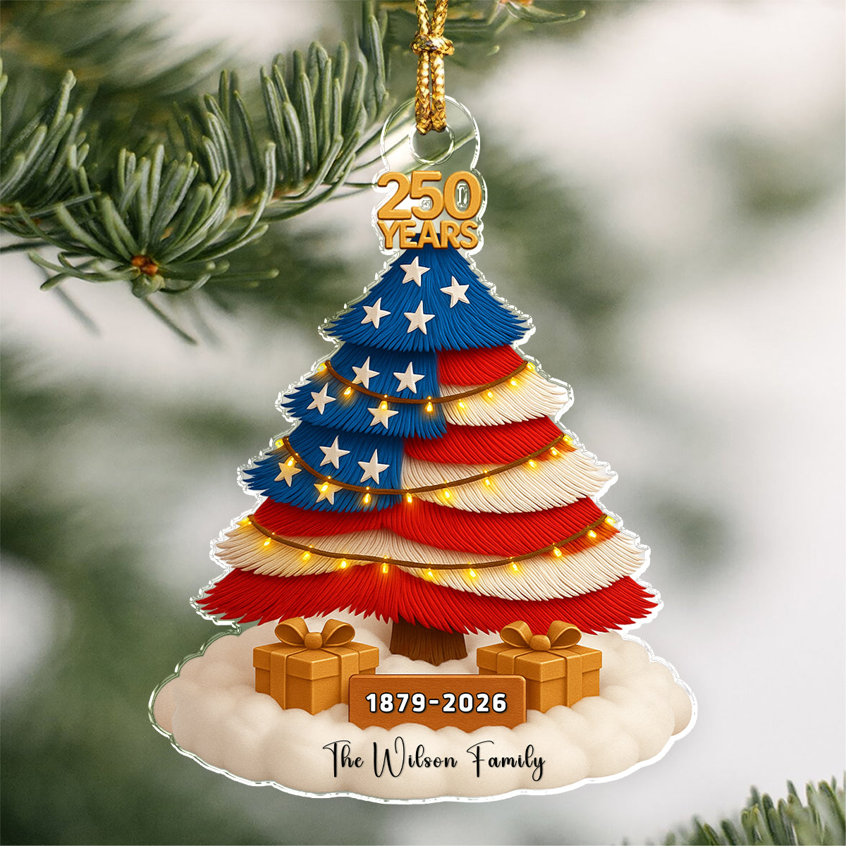 Custom Family Name Acrylic Ornament 250 Years of The United States TH10 896555