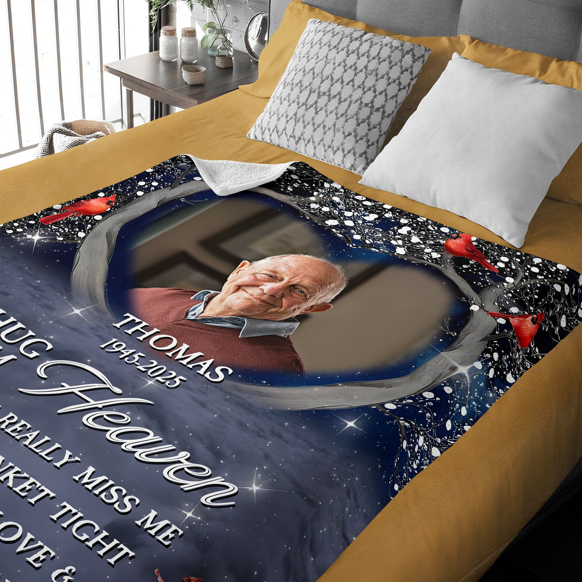 Personalized A Hug From Heaven Custom Photo Memorial  Blanket CH07 896454