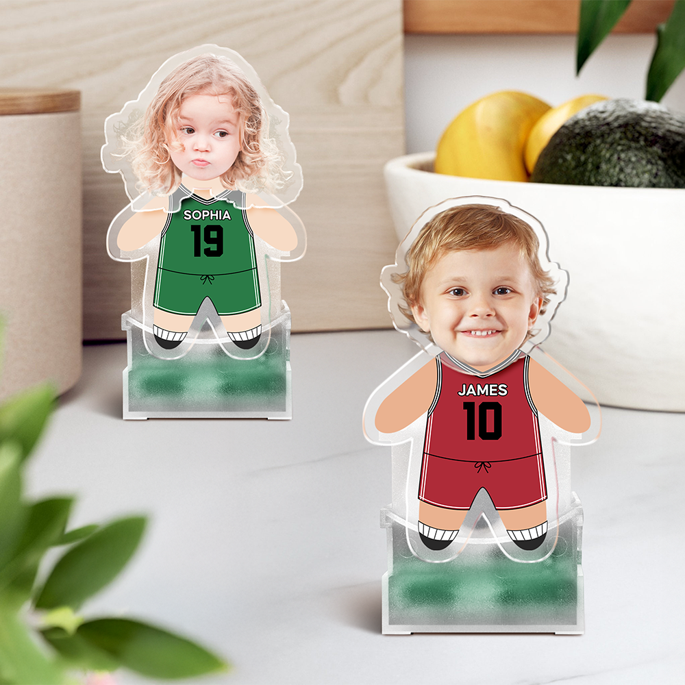Custom Photo Kid in Basketball Uniform Decoration Shaking Head Funny Gift For Dad HA75 892428