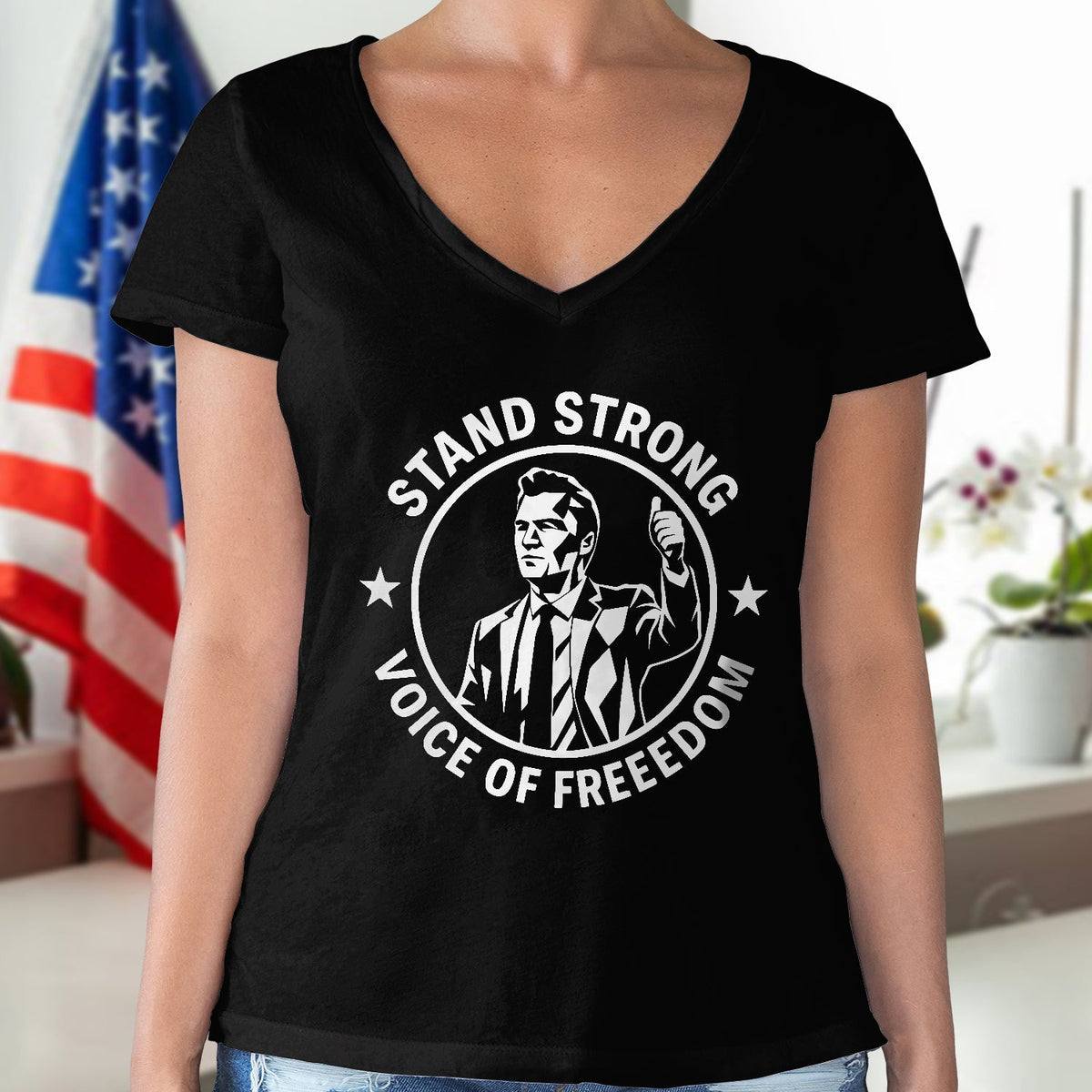 Stand Strong Charlie Kirk - Voice Of Freedom Memorial Dark Shirt LM32 65531