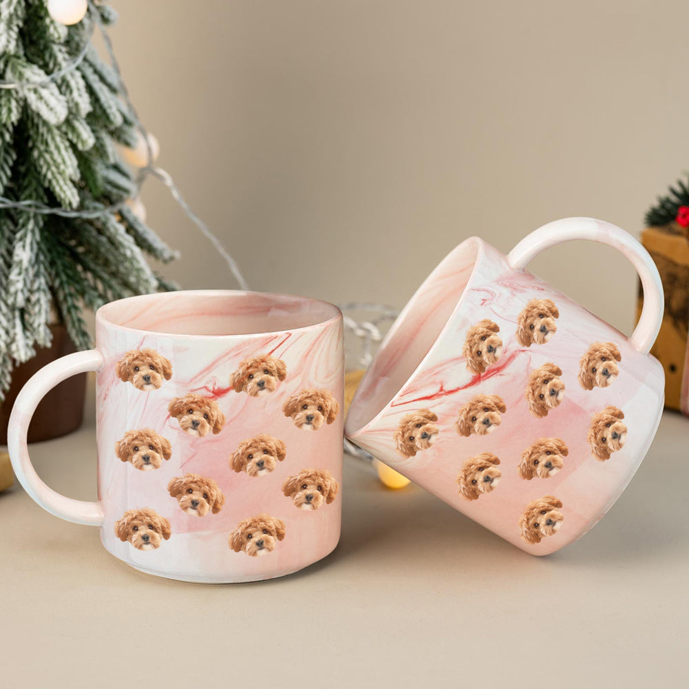 Custom Portrait Photo For Dog Cat Lover Marble Mug TH10 892511