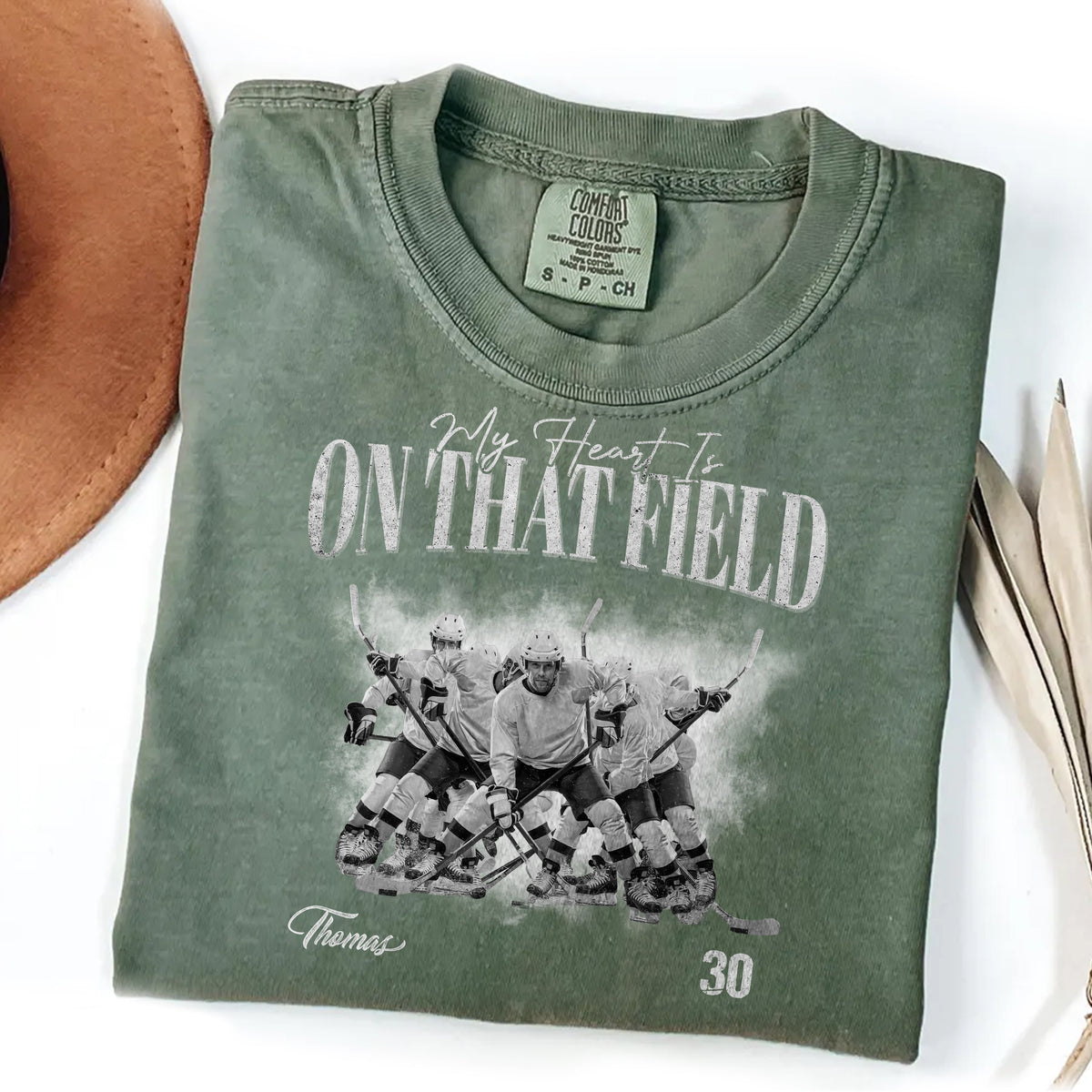 Custom Photo My Heart Is On That Field Retro Vintage Portrait Comfort Shirt CH07 910388