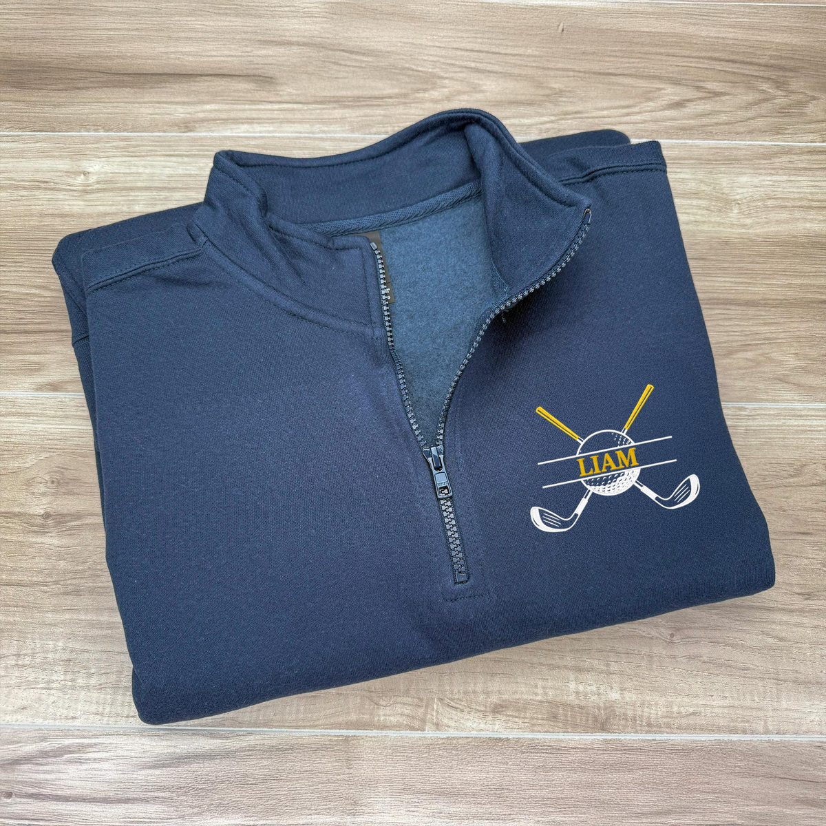 Personalized Golf Club Name Embroidered Golf Quarter Zip Sweater Golfers and Coaches Gift CH07 910002