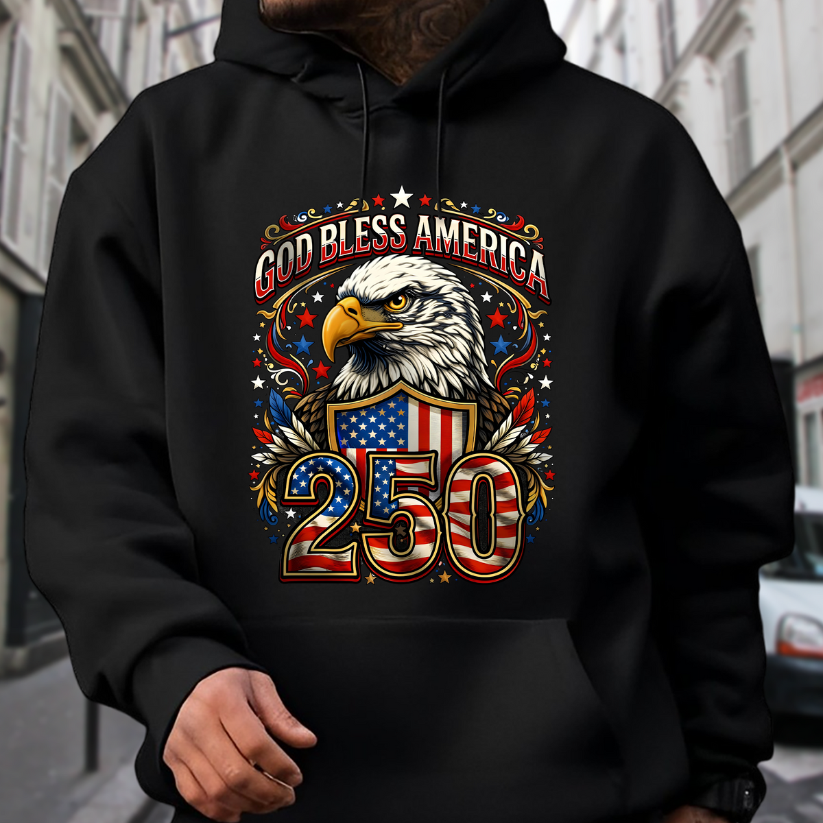 God Bless America Patriotic Dark Shirt America 250th Anniversary TShirt CH07 910968