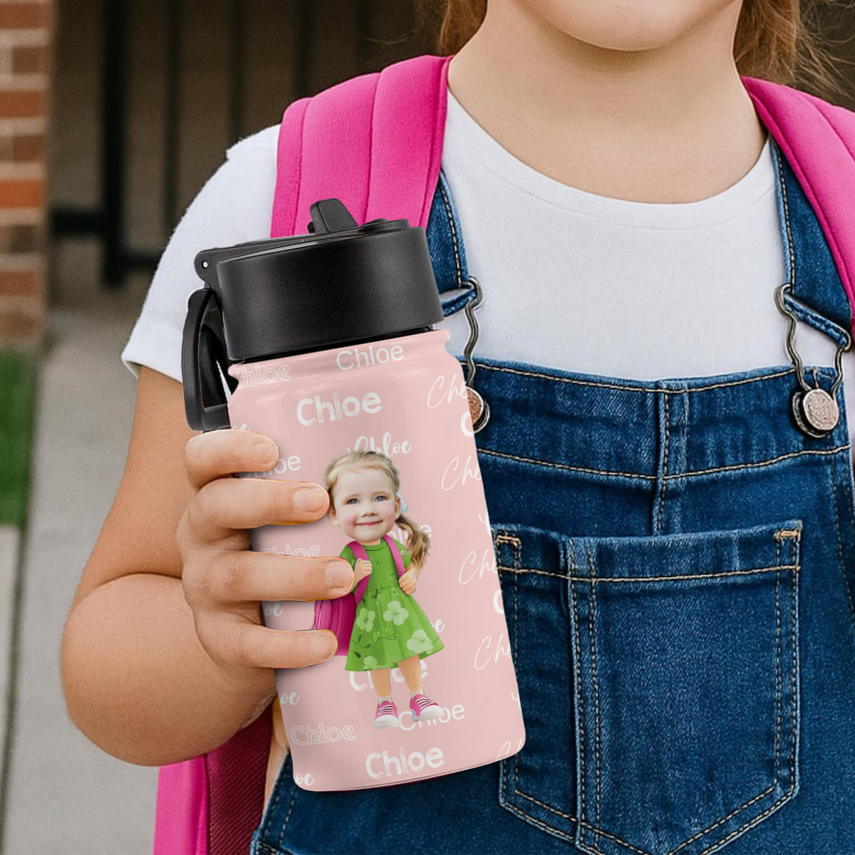 Personalised Cartoon Kid Character Portable Insulated Kid Water Bottle LM32 893983