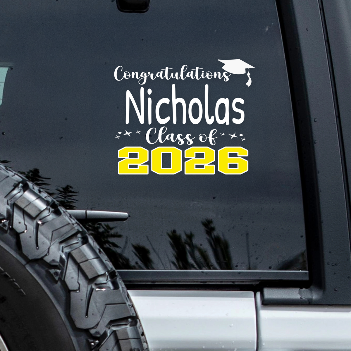 Custom Name Graduation Celebration - Class Of 2026 Car Window Decal Sticker TH10 898493