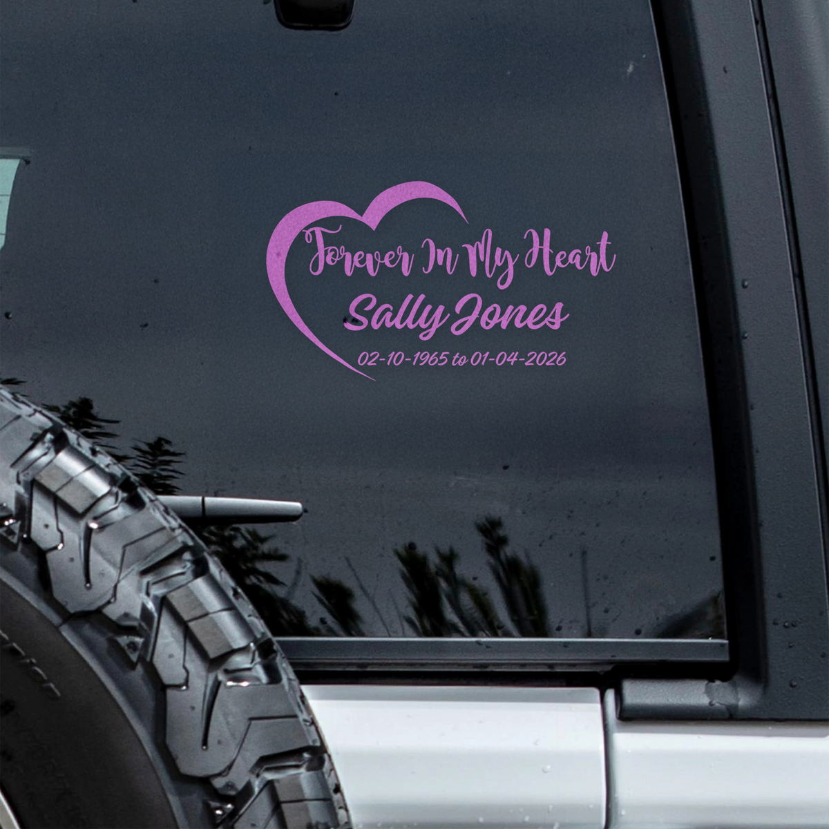 Forever In My Heart Personalized Memorial Car Window Decal Sticker HA75 920002
