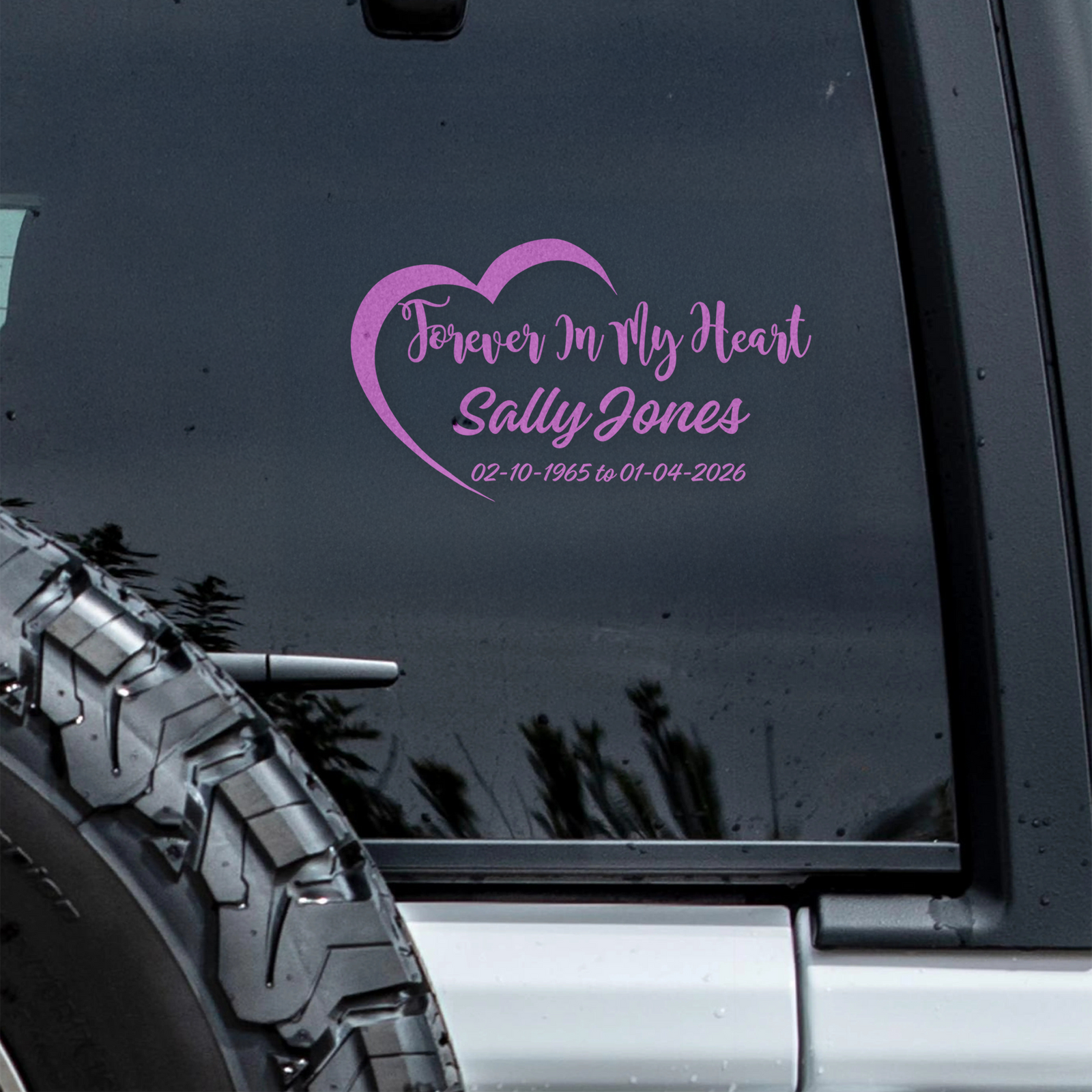 Forever In My Heart Personalized Memorial Car Window Decal Sticker HA75 920002