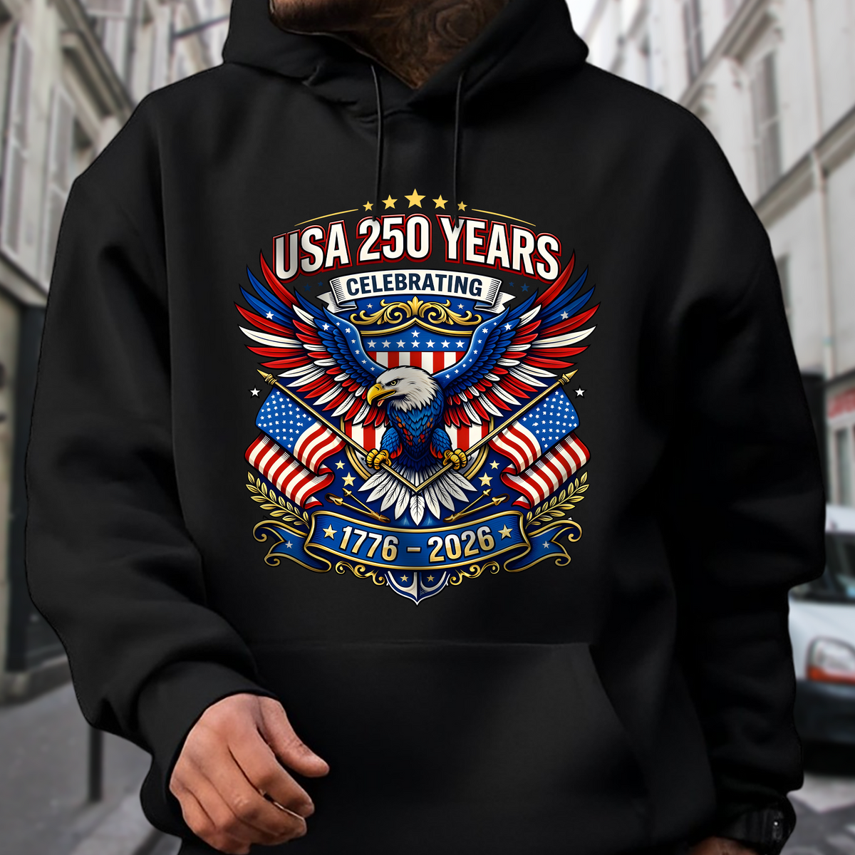 Celebrate USA 250 Years Eagle Patriotic TShirt 1776-2026 USA 250th Anniversary Dark Shirt CH07 910962