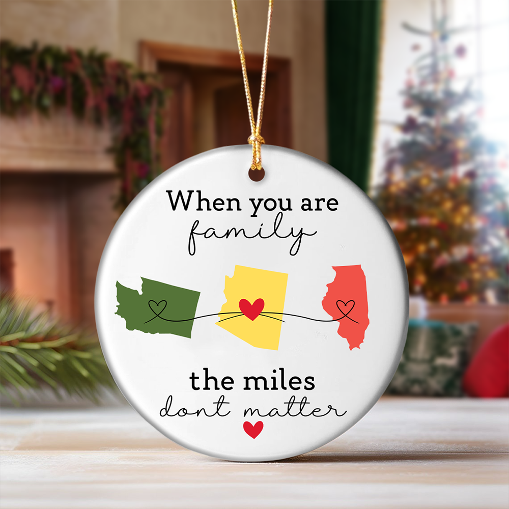 Custom State to State Long Distance Gift - Personalized Family Ceramic Ornament HO82 894662