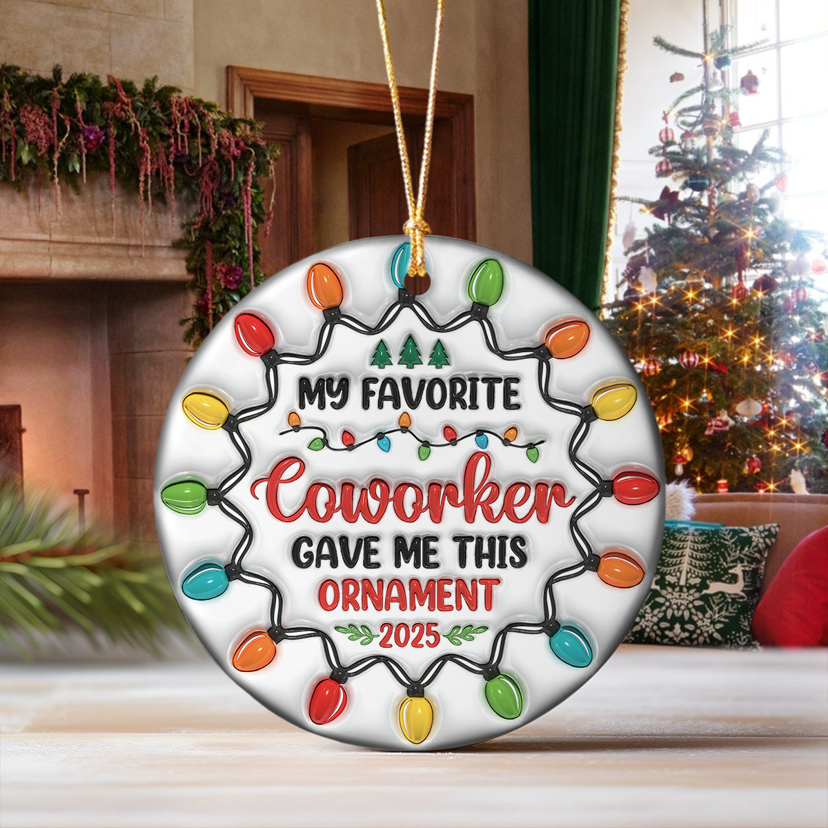 Custom 3D Inflated Effect Printed Ceramic Ornament Christmas Gift for Jobs & Family TH10 894837