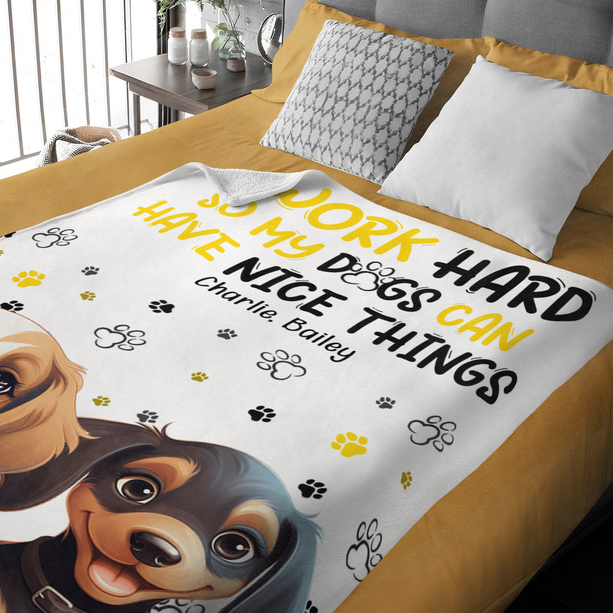 Personalized I Work Hard So My Dog Can Have Nice Things Blanket Gift For Dog Lovers LM32 893199