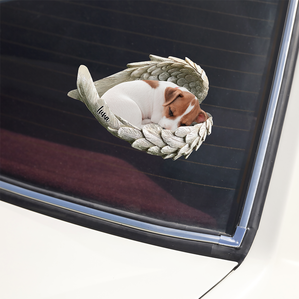 Custom Photo Pet Within Angel Wings Memorial Dog Cat Car Sticker HO82 900988