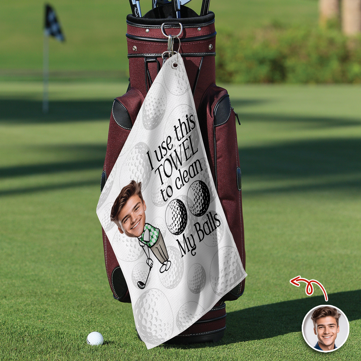 Custom Face I Use This Towel to Clean My Balls Personalized Golf Towel HA75 898682