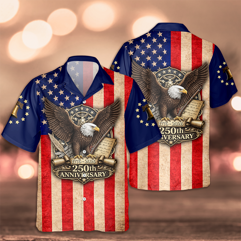 250th Anniversary 1776-2026 USA Flag Hawaii Shirt HA75 921000