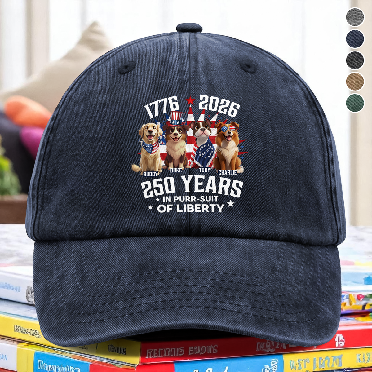 Personalized Freedom Vintage Washed Denim Baseball Cap HO82 901226