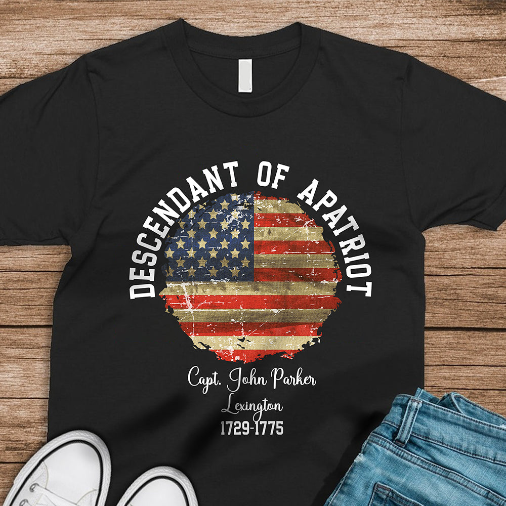 Personalized Name Descendant Of A Patriot Dark Shirt LM32 895543