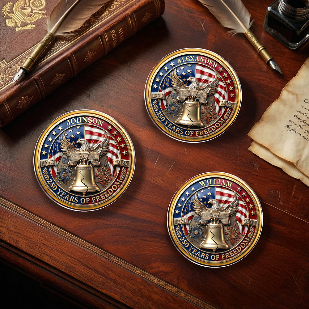 Custom Name American 250 Years Of Freedom Anniversary 1776-2026 Eagle Lapel Pin LM32 899567