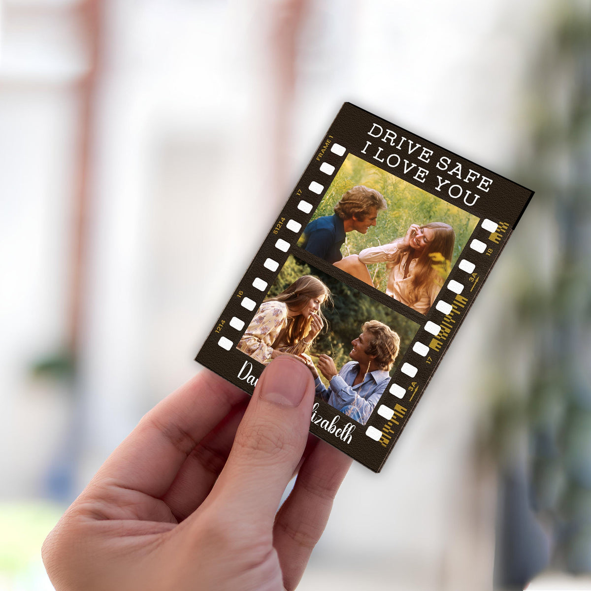 Custom Photo Drive Safe, I Love You Personalized Wooden Car Visor Clip HA75 898938