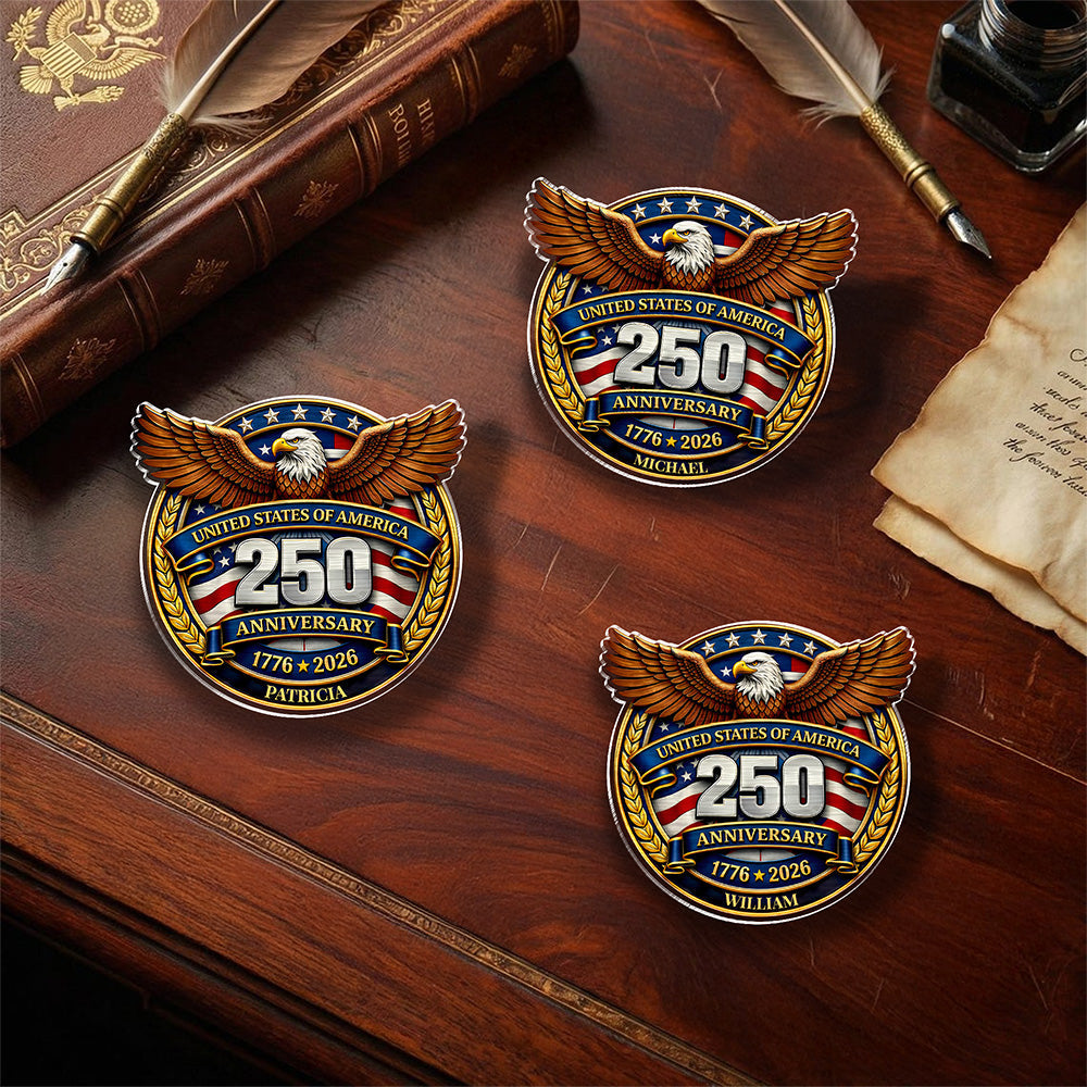 America 250th Anniversary 1776 - 2926 Custom Name Acrylic Pin CH07 911058