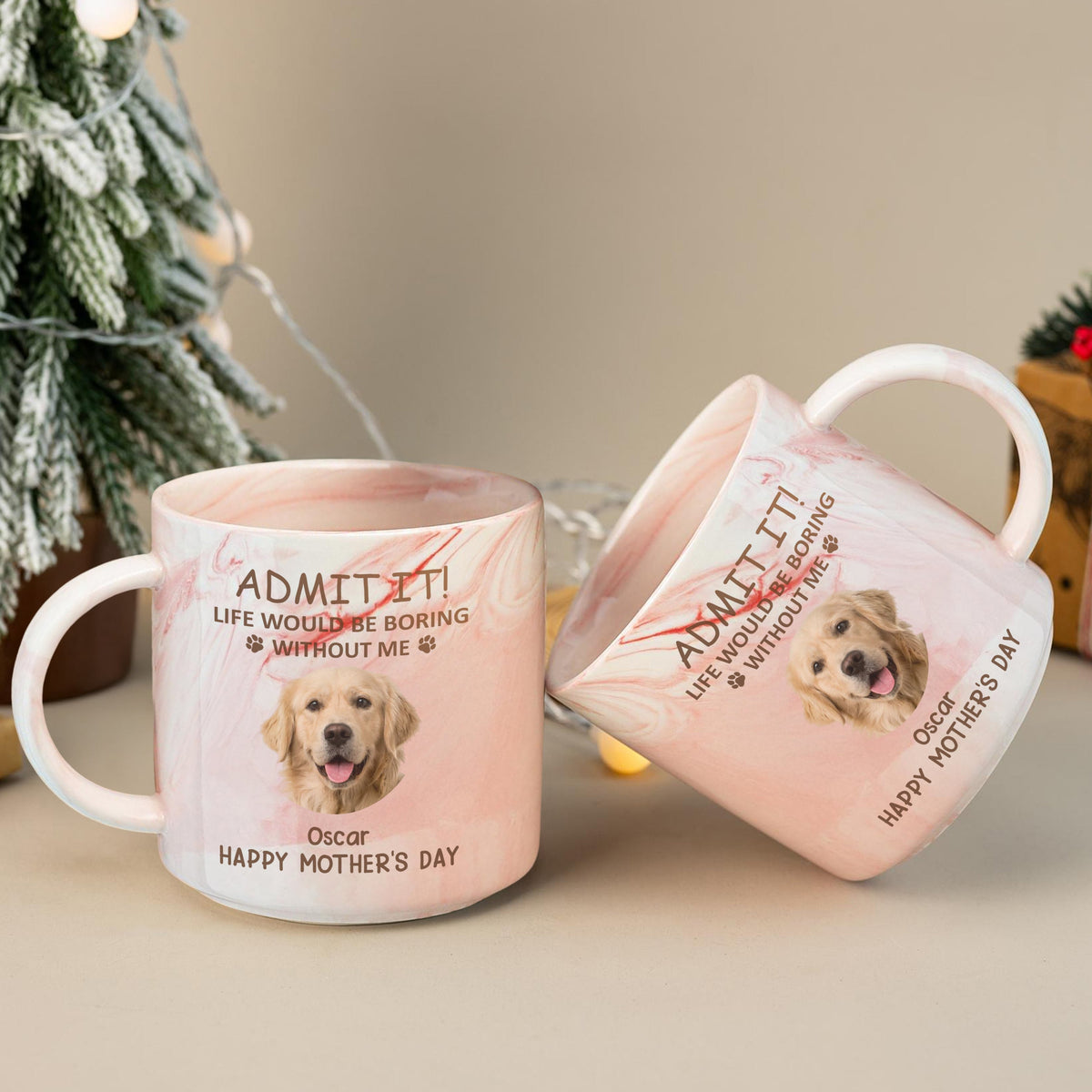 Custom Photo Life Would Be Boring Without Me Dog Cat Marble Mug HA75 891970
