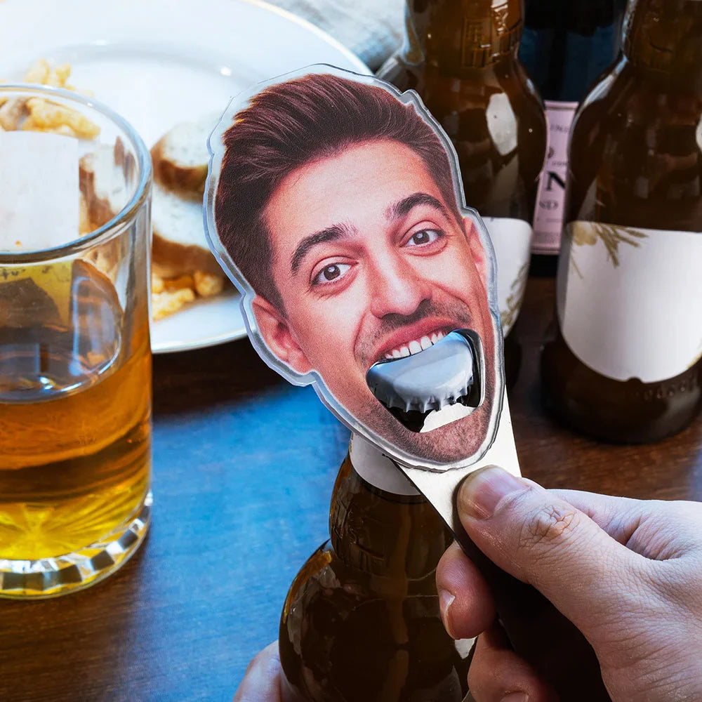 Custom Funny Avatar Face Photo Couple Bottle Opener with Magnet Fridge, Gift For Couple, Valentine's Day HO82 900680