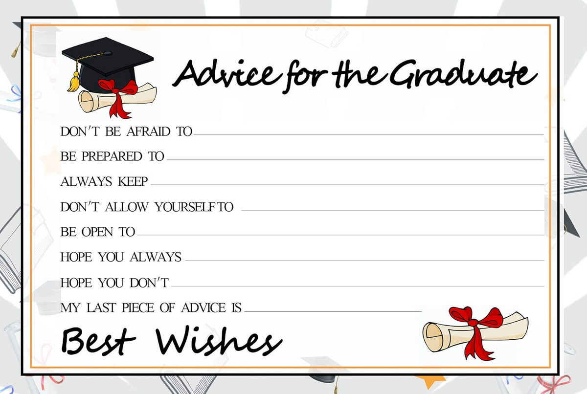 Graduation Wish Cards - College Graduation Celebration Party Advice Cards TH10 169717