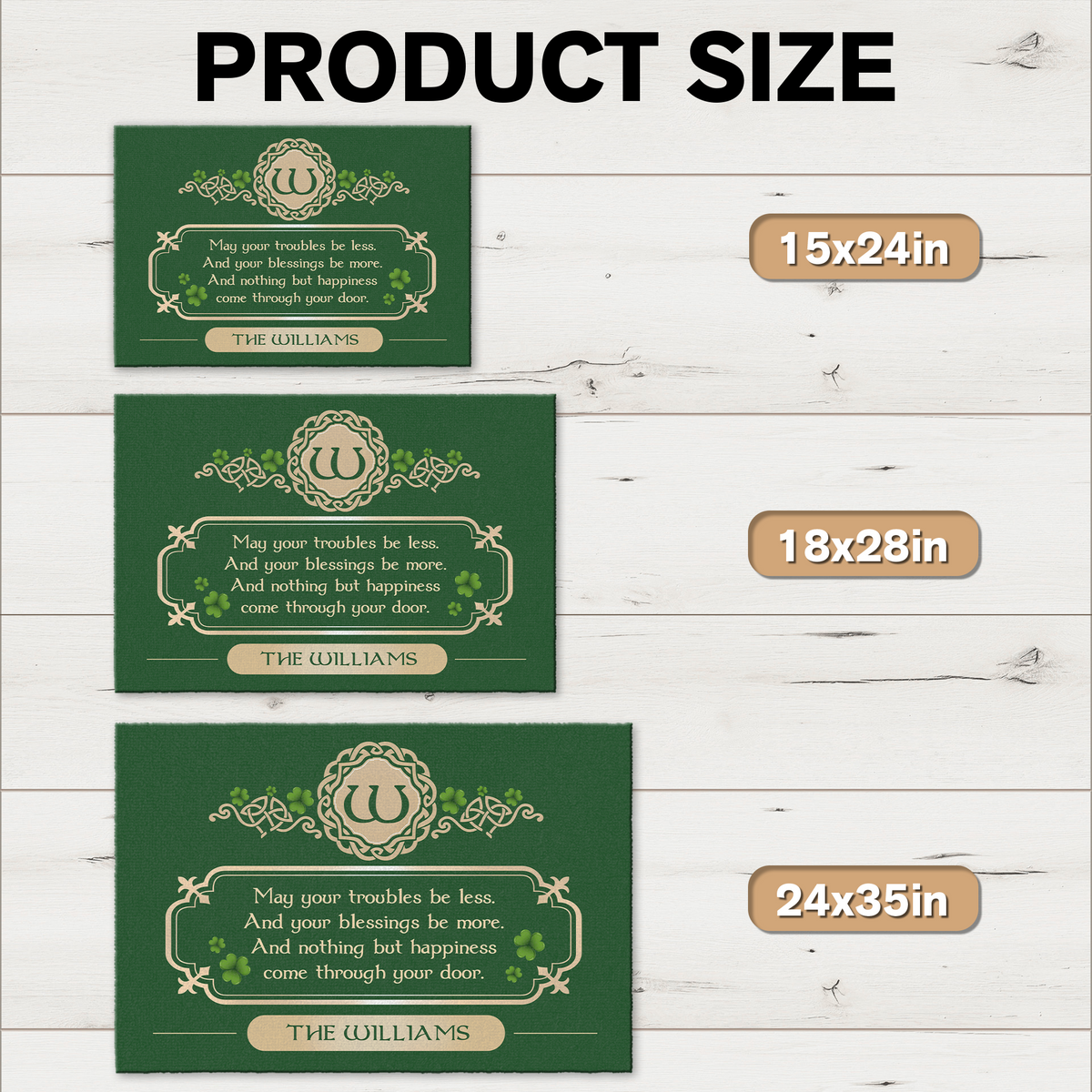An Irish Blessing, May Your Troubles Be Less Doormat Personalized Gift For St. Patrick’s Day HO82 901208