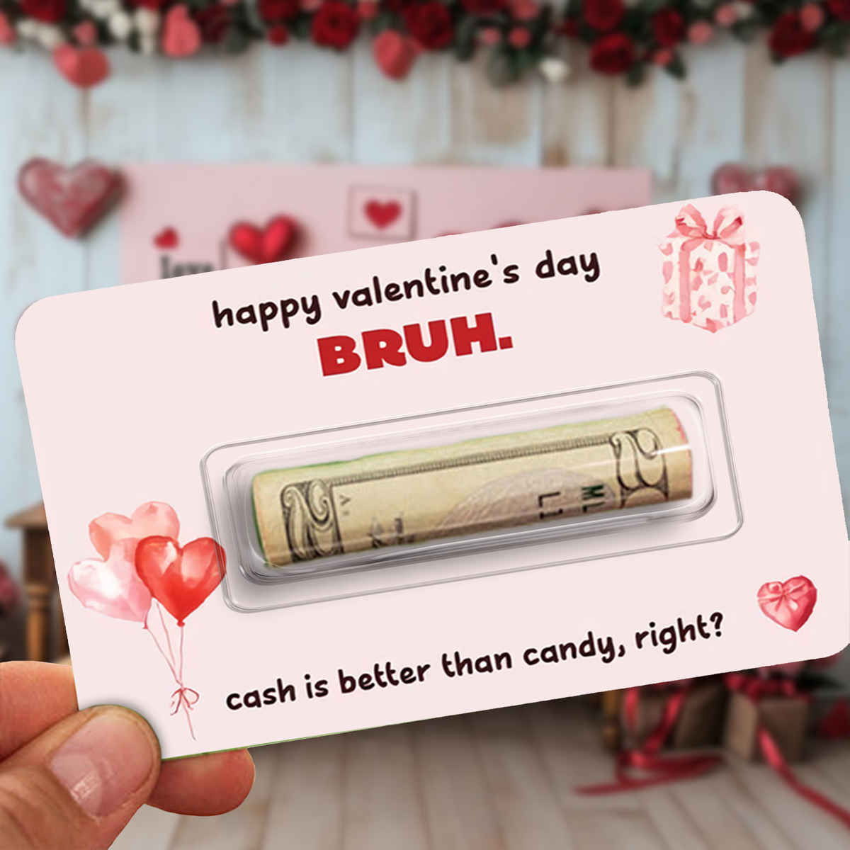 Custom Valentine's Day Money Holder Card Funny Gift For Couple HO82 901128