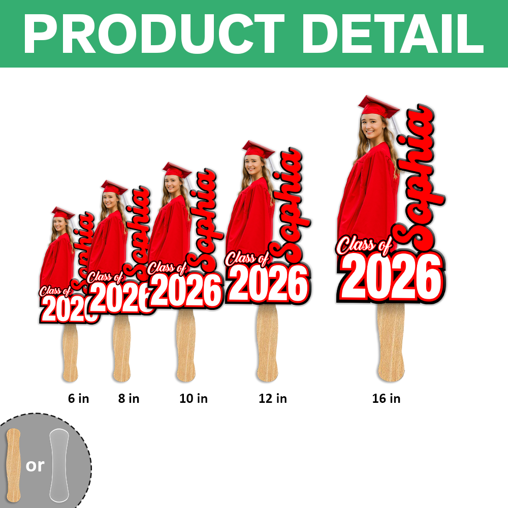 Personalised Class Of Face Fan Party Favor for Graduate LM32 899435