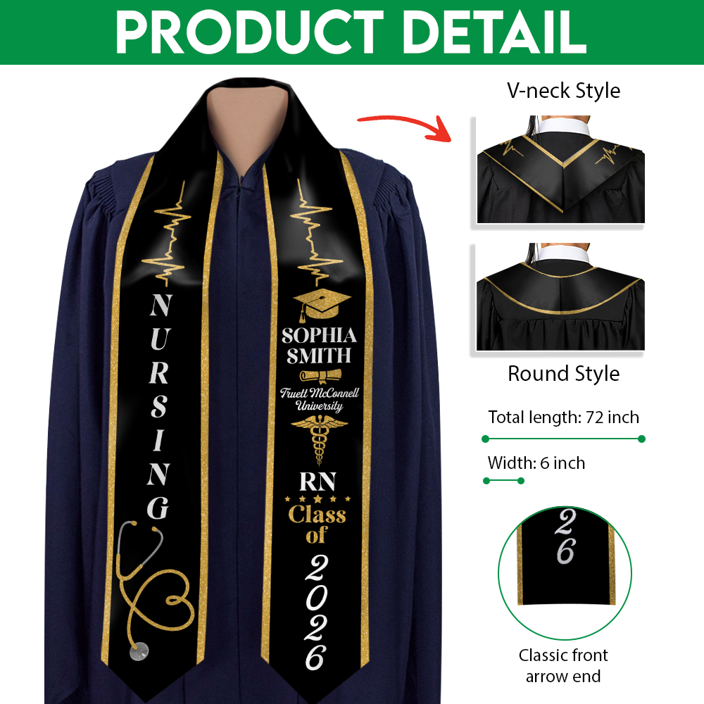 Personalized Nursing Graduation 2026 Stole HO82 901508