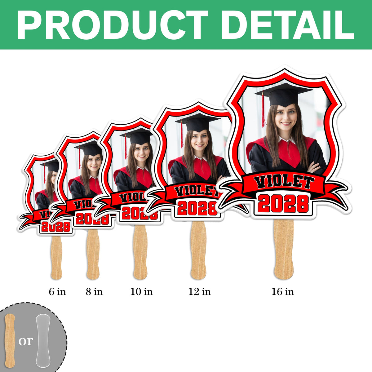 Custom Photo Class of 2026 face Fans Graduation Party Decor Gift CH07 895336