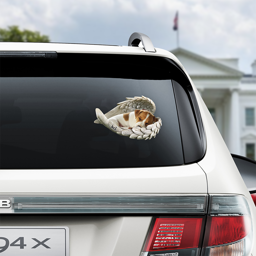 Custom Photo Pet Within Angel Wings Memorial Dog Cat Car Sticker HO82 900988