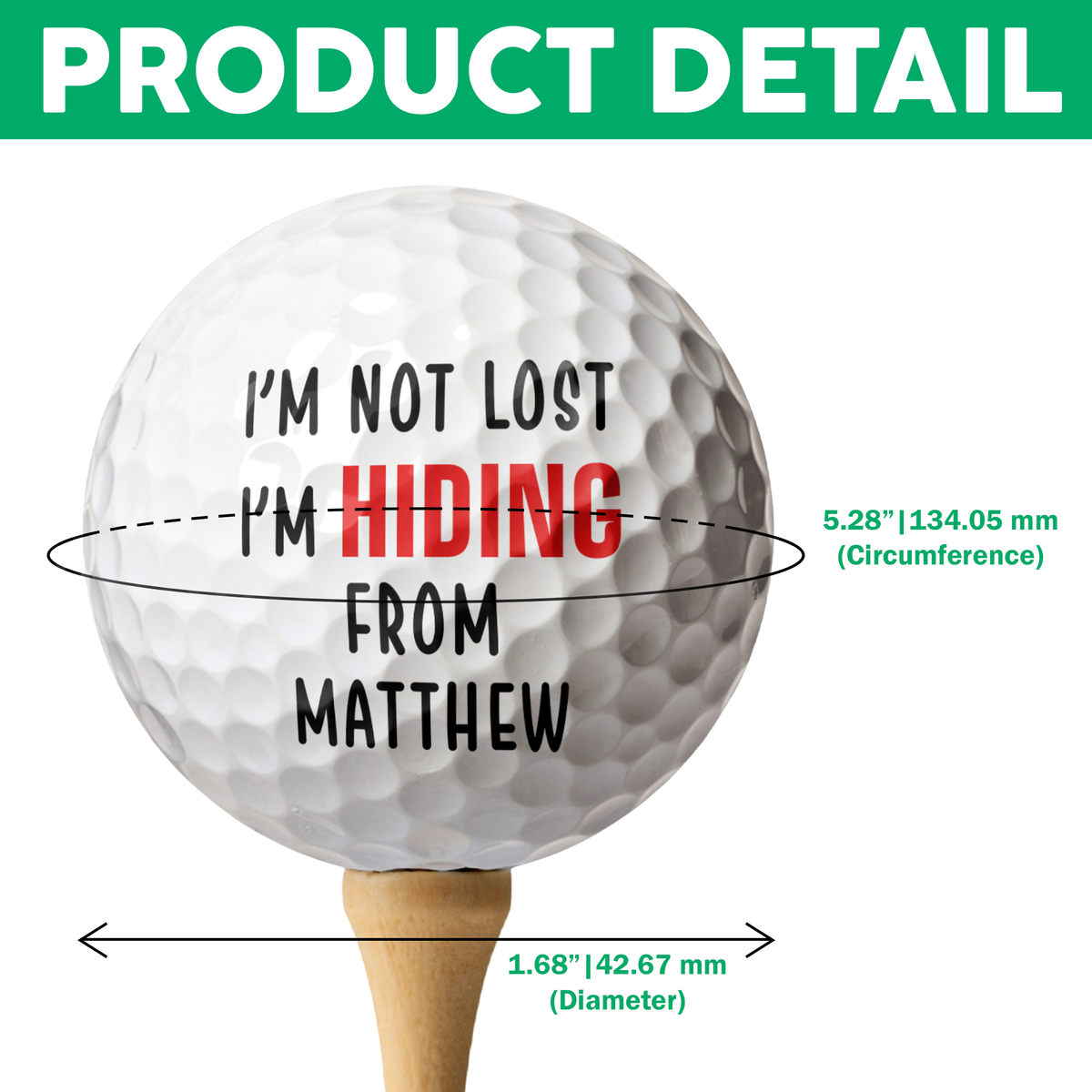 Custom Funny Face I'm Not Lost Golf Ball, Golf Gifts for Men, Guy Gift, Funny Gift for Man HO82 900828