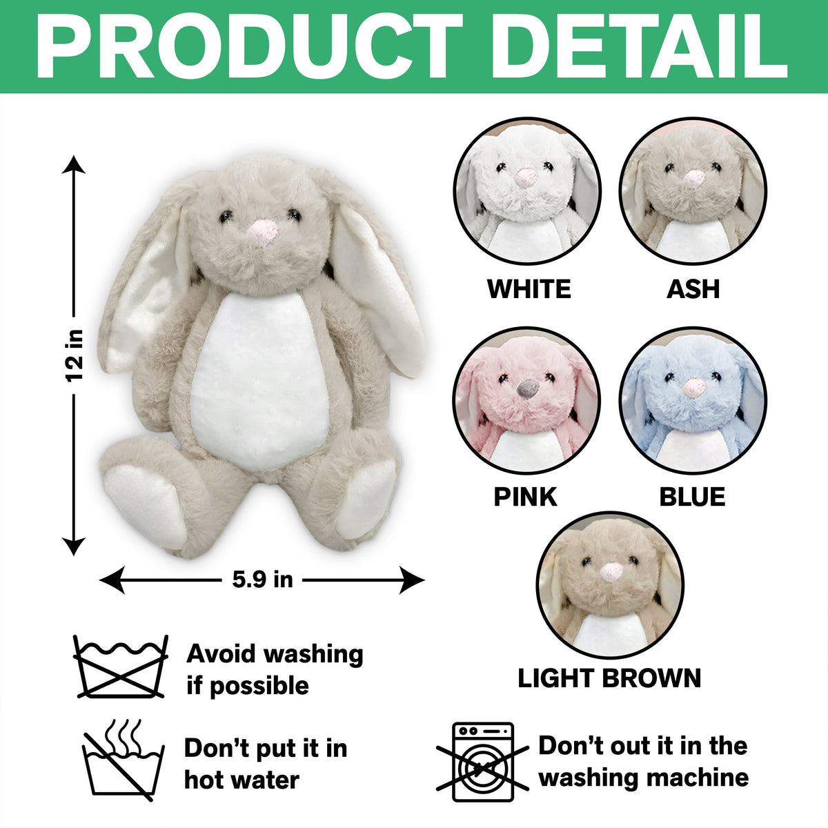 Custom Photo And Name For Your Kid Bunny Plush TH10 892489