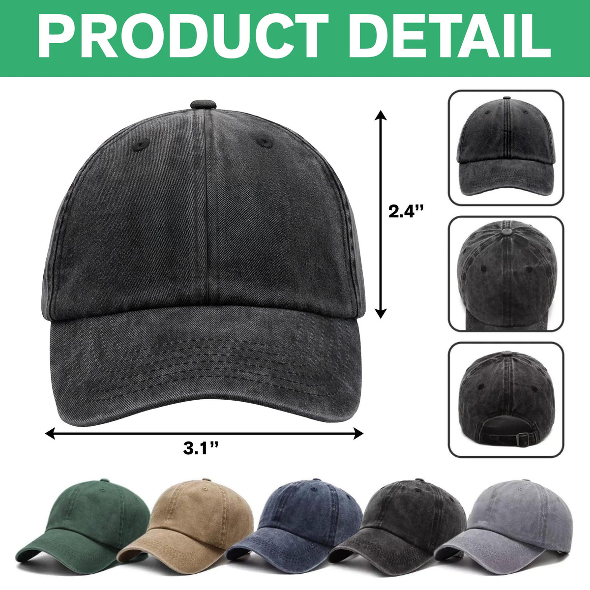 Custom Pet Photo Sleeping On Dad Washed Denim Baseball Cap For Dog And Cat Lovers LM32 895065