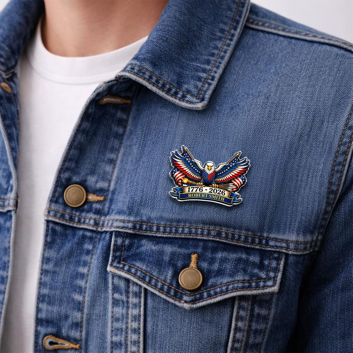 Personalized Name America 250 Patriotic Eagle 1776–2026 Acrylic Pin HO82 901868