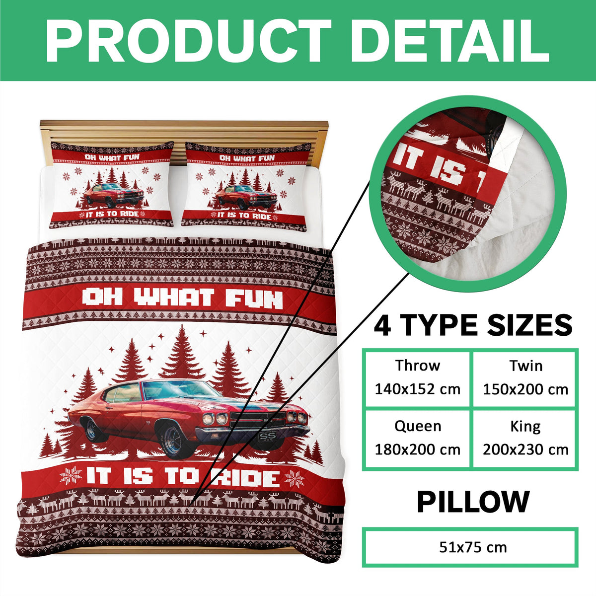 Custom Car Photo Oh What Fun It Is To Ride Quilt Bedding Set For Car Lover CH07 895608
