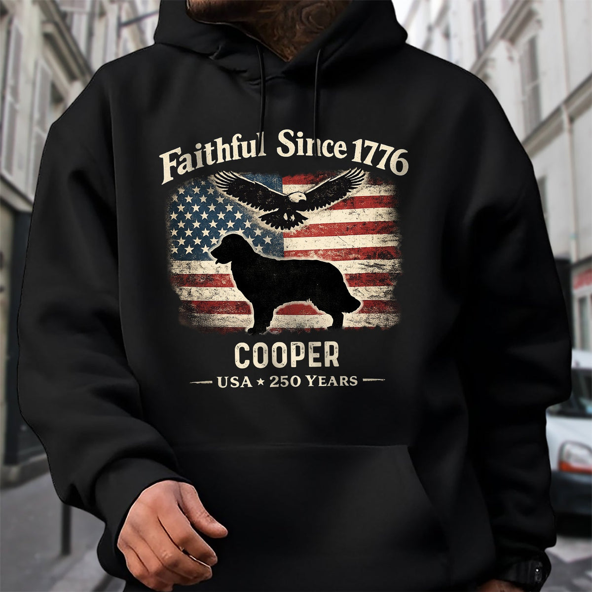 Custom Dog Faithful Since 1776 USA 250 Years Dark Shirt LM32 899061