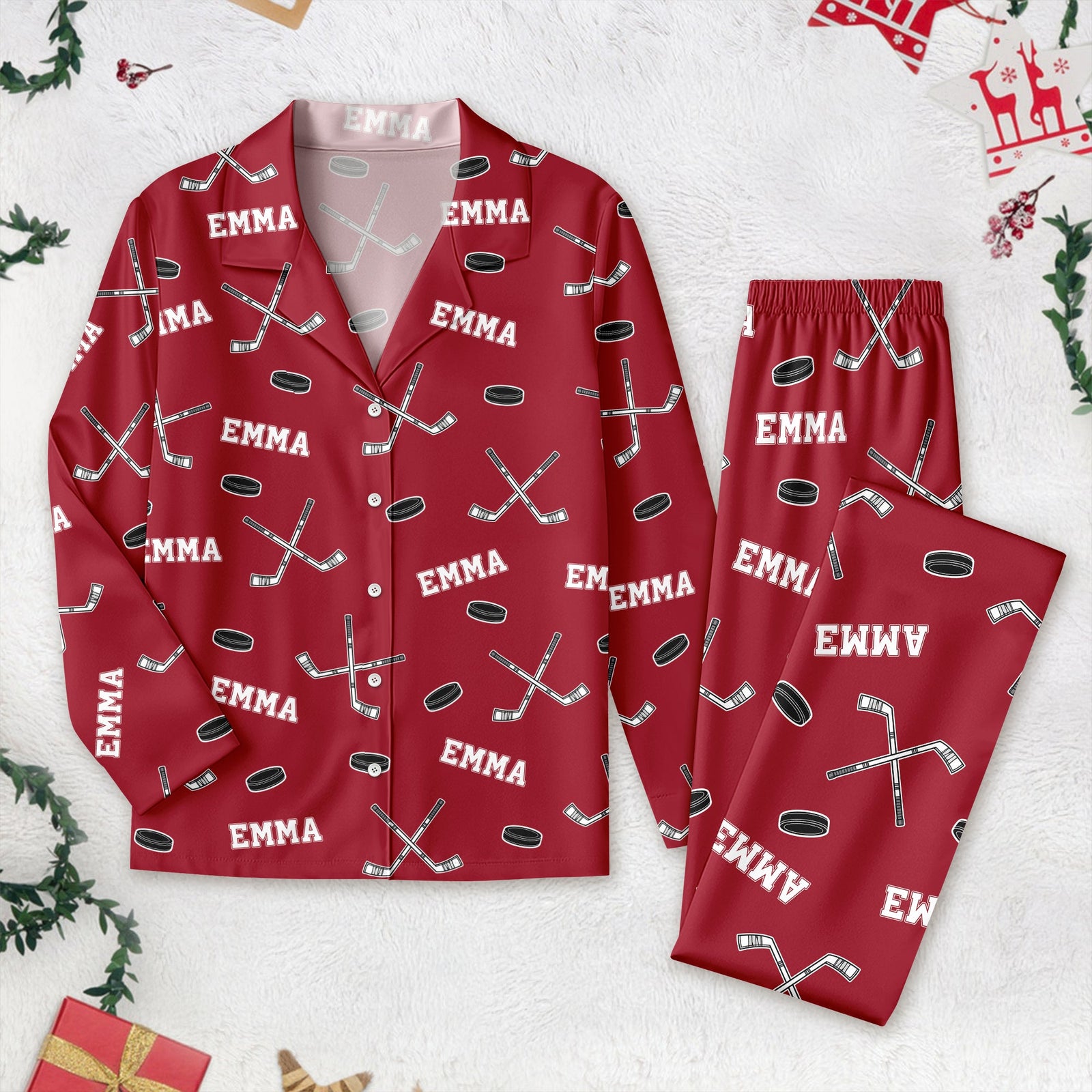 Hockey Custom Name - Personalized Pajamas Gift For Hockey Lovers HO82 900206