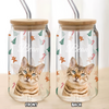 Custom Photo Dog With Snow Glass Can With Lid For Dog Lovers CH07 899106