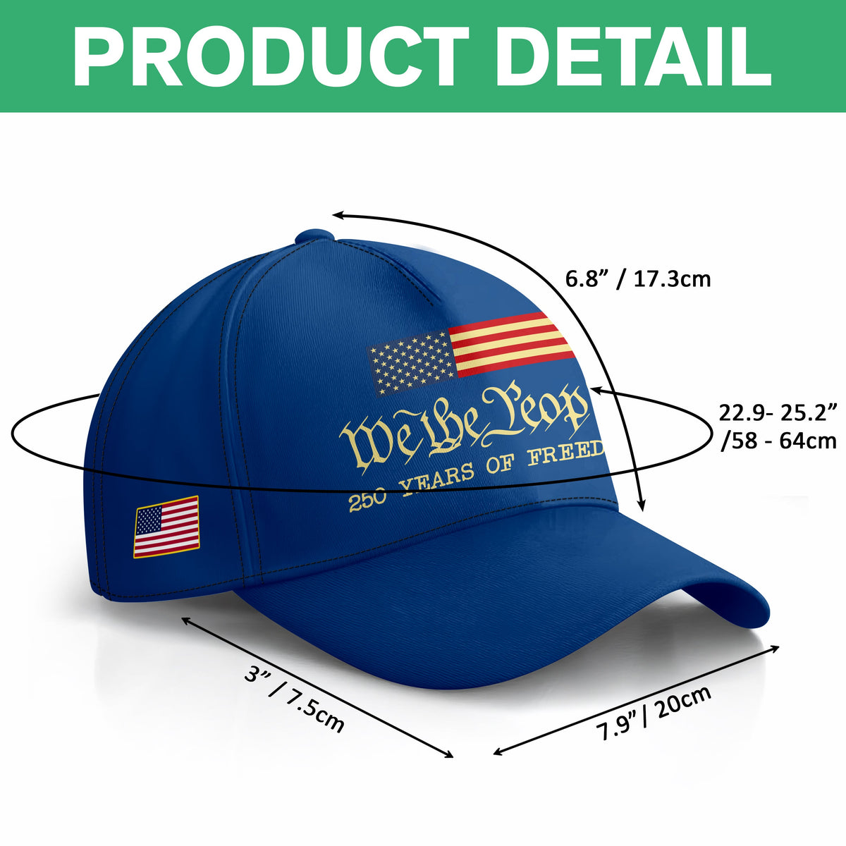 We The People 250 Years Of Freedom AOP Cap TH10 896831