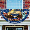 Custom Family Name USA 250th Anniversary Eagle Non-Pleated Fan Flag LM32 669171